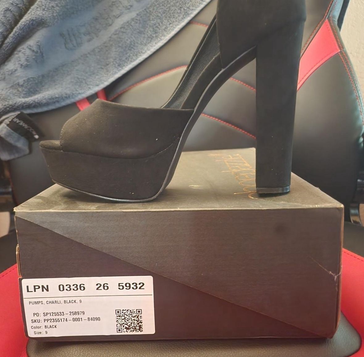 black platform heels