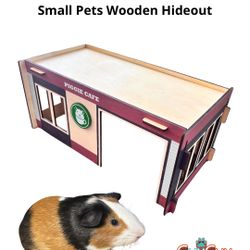 Wooden Hideout for Small Pets Tool-Free Assembly