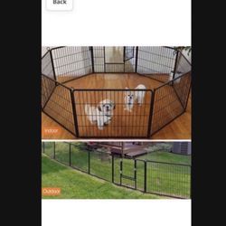 8 PANEL BLACK  40”TALL HEAVY DUTY DOG PLAYPEN NEW