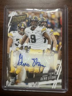 GENO STONE Iowa 2020 Chronicles Draft Picks Prestige Autograph #7 SP RC AUTO