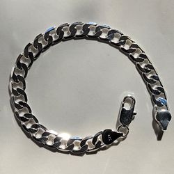 925 Sterling Silver Cuban Bracelet 6mm 8" Long - New