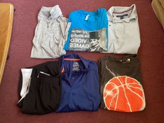 Boys shirts and 1 pair shorts 10/12. & 14/16