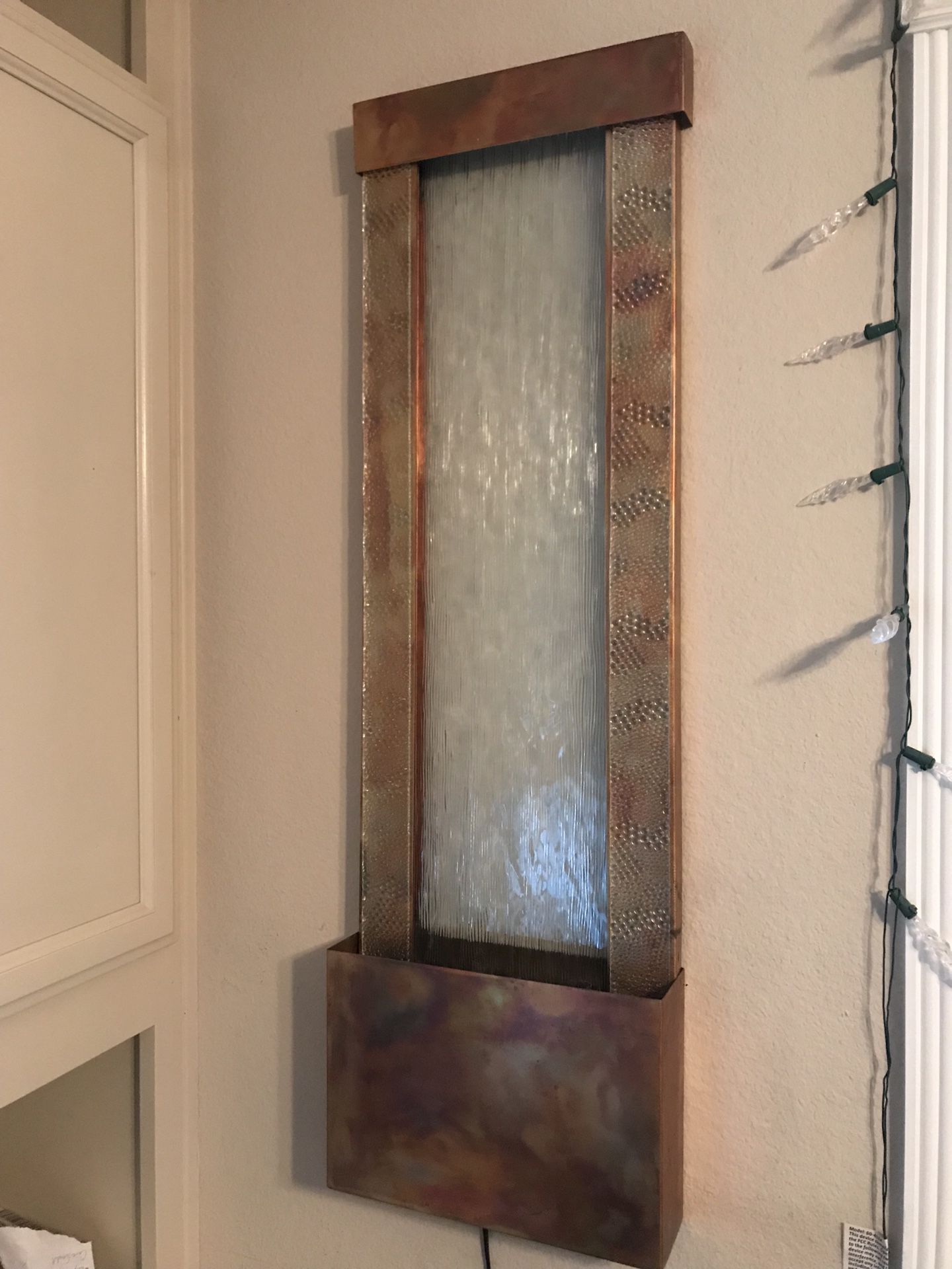 Copper and Glass Wall Fountain