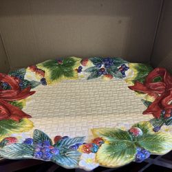 Fitz and Floyd Christmas Harvest Platter 
