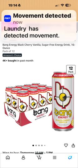 Bang Energy Black Cherry Vanilla Sugar-Free Drink 12-Pack Best by 07/01/2026
