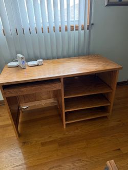 Solid oak writing desk