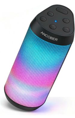 Brandnew Portable Bluetooth Speaker with Lights, Stocking Stuffers, Powerful HD Sound, IPX4 Waterproof, TWS Pair, Up to 24H Playtime, Small Wireless S