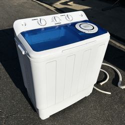 Portable Twin Tub Washing Machine – Clean, Compact, Works Perfect – Ready to Use!