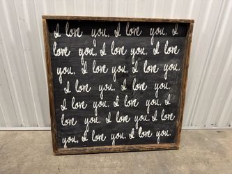Large Rustic Wood "I Love You" Wall Sign