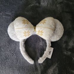 Disney Minnie Mouse Christmas Silver and Gold Ear Headband
