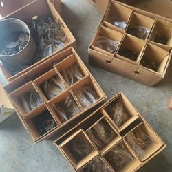 4 boxes of antique hardware