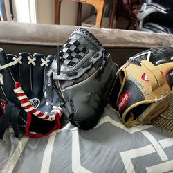 Tball T-ball Teeball Baseball Gloves $15 Each By More And Save Some Are Only $10 8” 10” 10 1/2” 11” 10 2/3” All 8 For $80