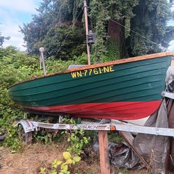 14' Inbord Wood  Lapstrake Boat
