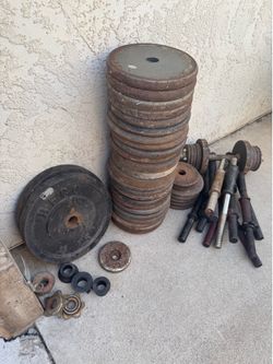 355LBS of Standard Weights and Bars