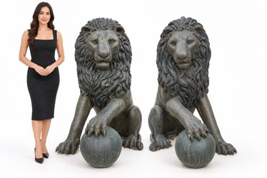 Monumental Bronze Lions Sculptures