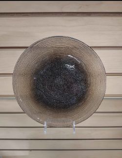 Glass Round Plate - $4.99 ( NEW ) black / transparent. 8 inches. Dinnerware