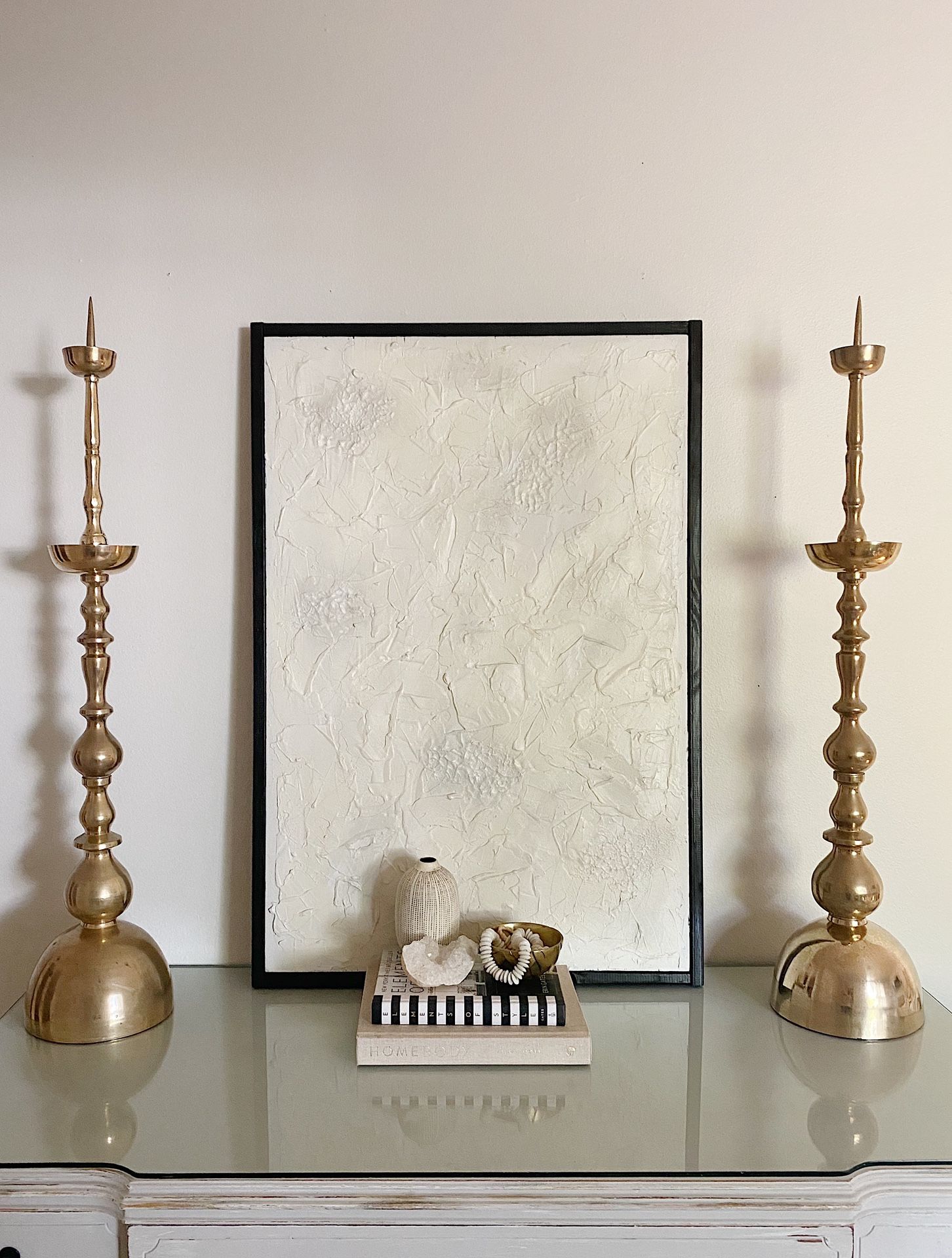 2 Tall Brass Candle Holders