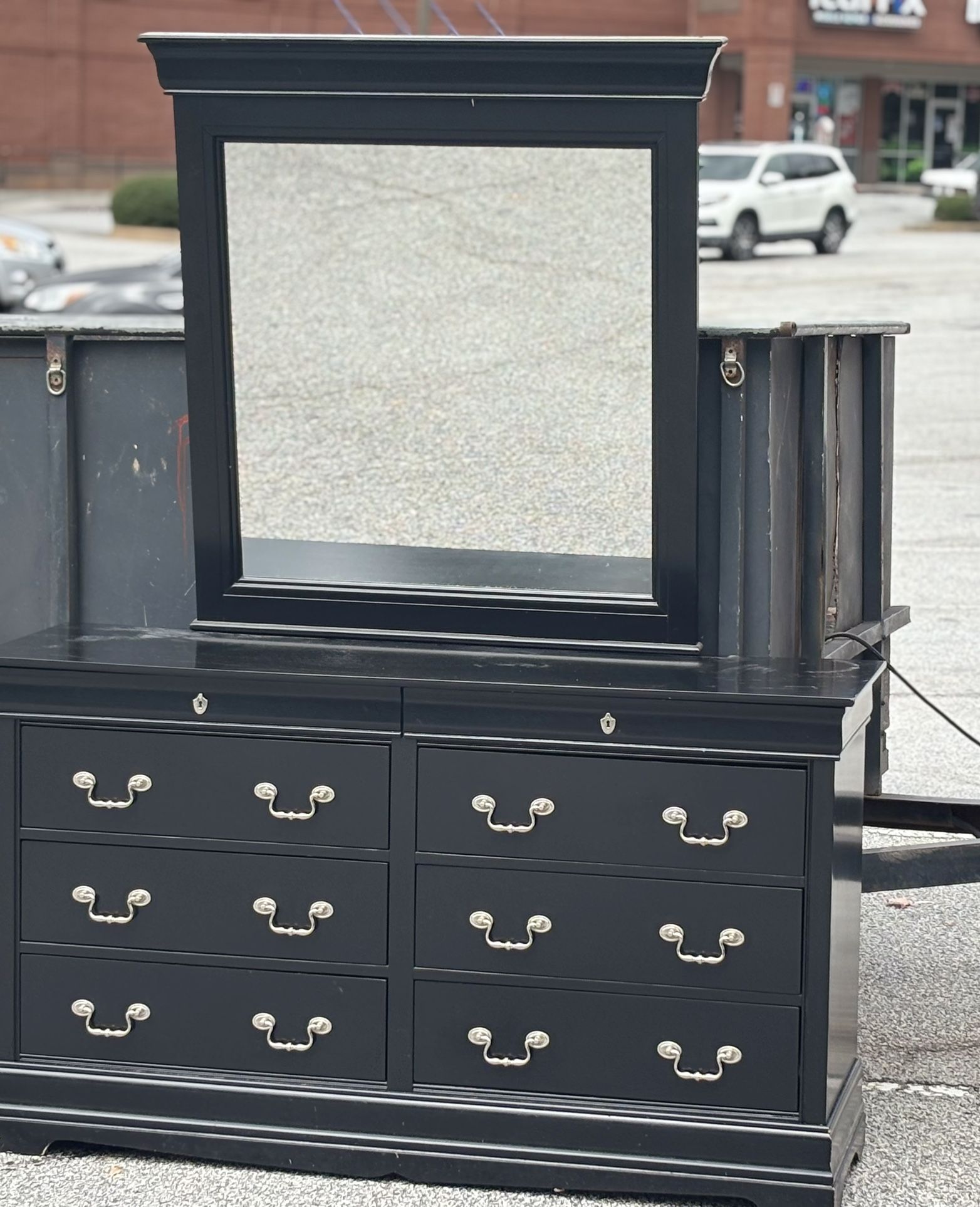 All Black Dresser With Mirror