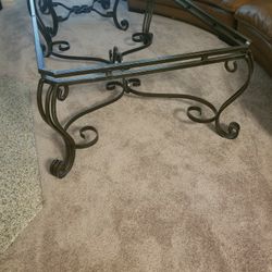Iron & Glass Living Room Table Set 