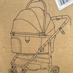 Pet stroller 4 wheels with basket - Brand new in box