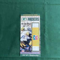 Green Bay Packers Commemorative Tickets 1967 NFL Championship Ice Bowl 4083/10,000 