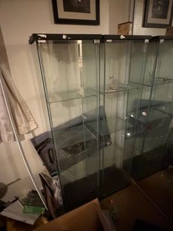 2x Glass Door Cabinets