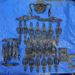 Ornate BRASS vintage hardware set 