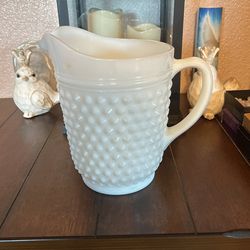 Milk Glass Pitcher (See Photos)