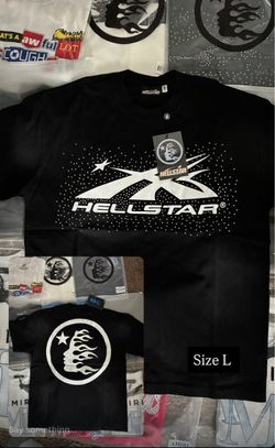 Hellstar Black Graphic T-Shirt Size L