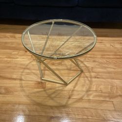 End/ Coffee Tables Gold Metal And Glass