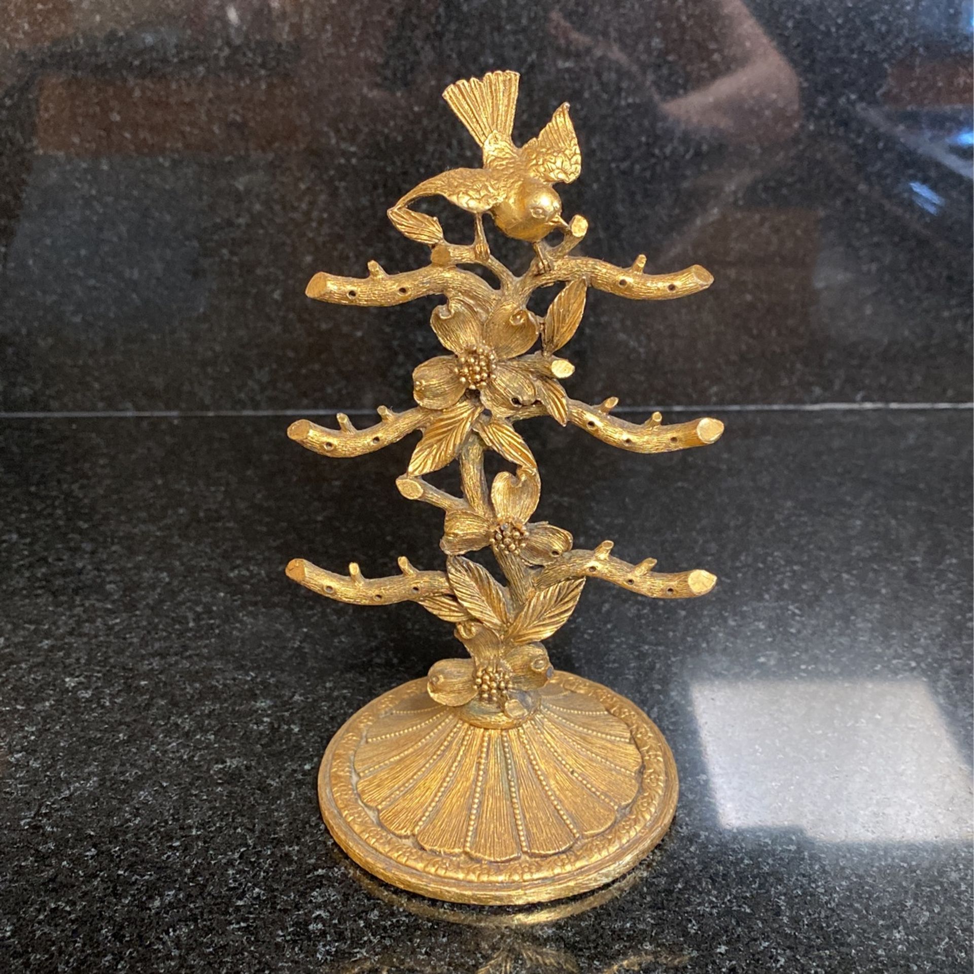 Vintage Matson Gold Earring Holder Dogwood Pattern