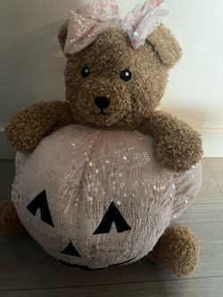 teddy bear pumpkin pink