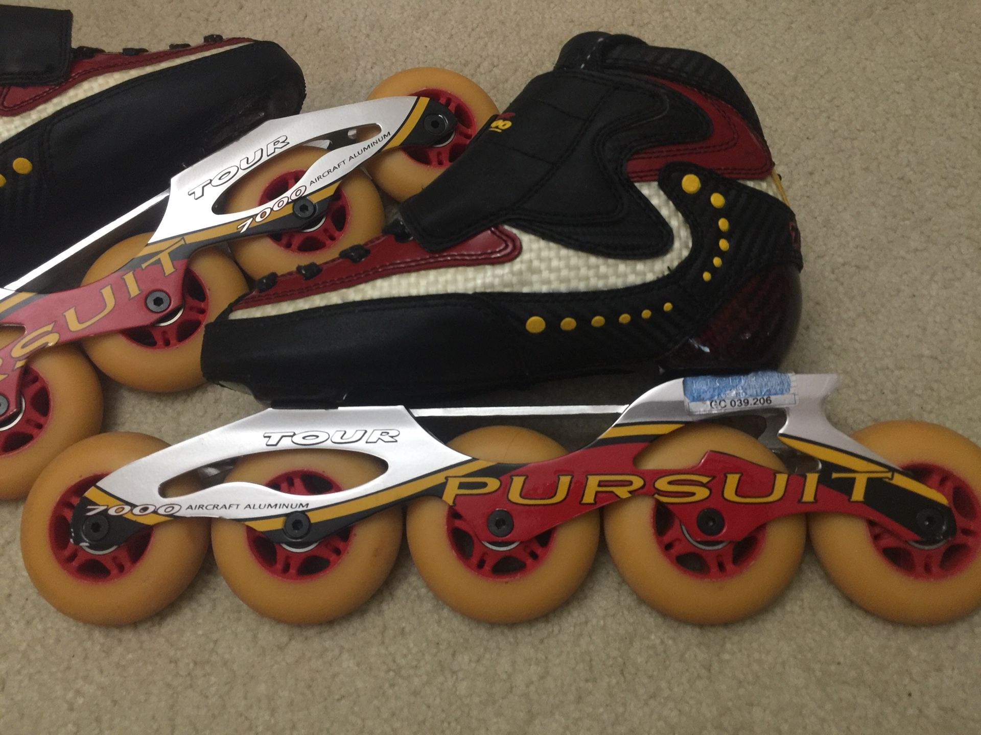 Carbon terca heat Inline speed skates, Tour GT-900 with pursuit