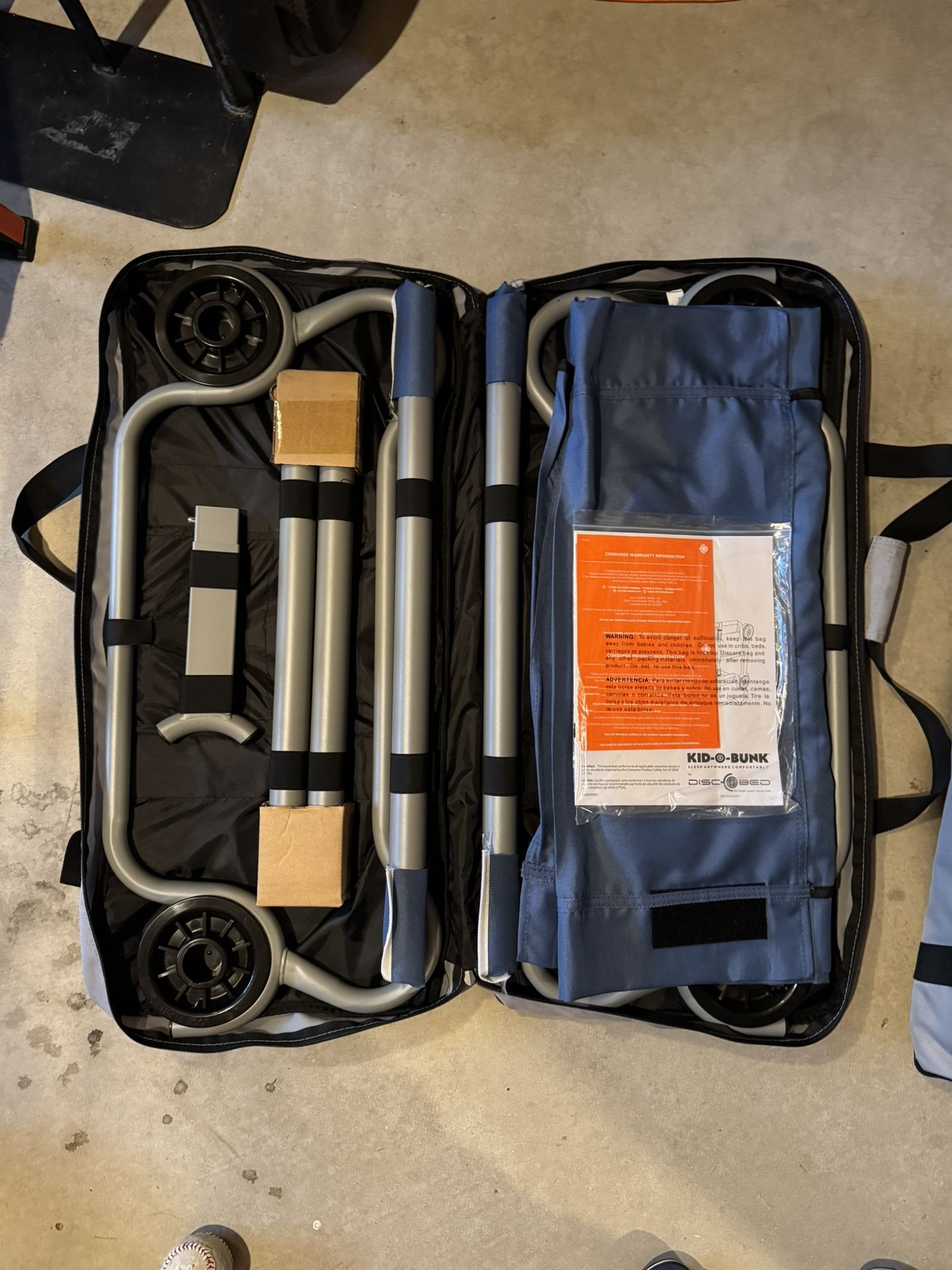 Disc-O-Bed Kid-O-Bunk 62"x28" Camping Beds w/ Organizers, 91kg Capacity Per Cot, Ages 7-12