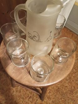 Vintage BC by John Hart Frosted Pitch and #6 Tumbler Set
