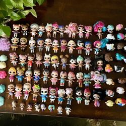 Huge Lot LOL Surprise Dolls, Pets,  Mini Baby Dolls,  Hats,  Clothes,  (81 Dolls&Pets Plus Accessories)  Please See All Pictures.  Price Is FIRM 