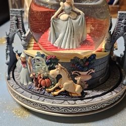 Vintage Disney Cinderella’s Midnight Magic Rotating Snow Globe Work /2 Damages
