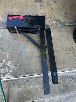 Black Metal Mailbox with Post Mount