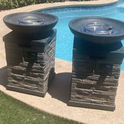 2 Fire Bowls Pit Table With Tanks And Covers