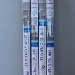 Spring Operated True to Size Hazelnut Cordless UV Blocking and Protection Privacy EXT Roller Shade 96 in.W x 72 in. L