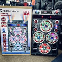 🎉End Of Year Finance Special🎉12x4” 13000W Extra Bass Bluetooth Speaker With LED DISCO Lights
