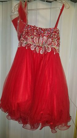 Red,embellished prom or homecoming gown