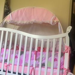 Crib With Matters Tent And Sheet Baster 