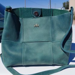 PLG Large Charlotte Crossbody Leather Tote in Surf 🏄