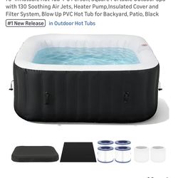 New in box!! Inflatable hot tub ( grey