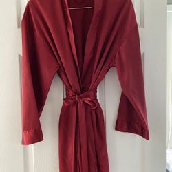 Victoria’s Secret Satin Kimono Style Short Robe OS Color Red