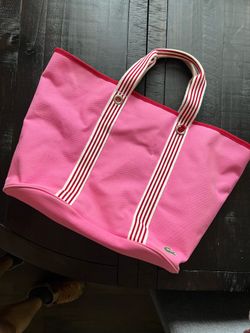 Lacoste Pink Canvas Tote Bag