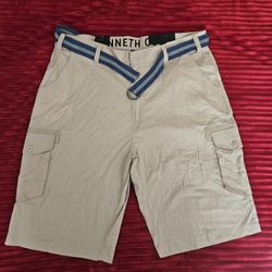 Kenneth Cole Cargo Shorts W/belt  SIZE 32 New