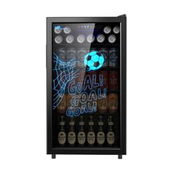 Upstreman 3.2 Cu.Ft Beverage Refrigerator Cooler, 126 Can Mini Fridge with Glass Door for Drink Beer Wine Soda, Digital Temperature Control Drink Frid