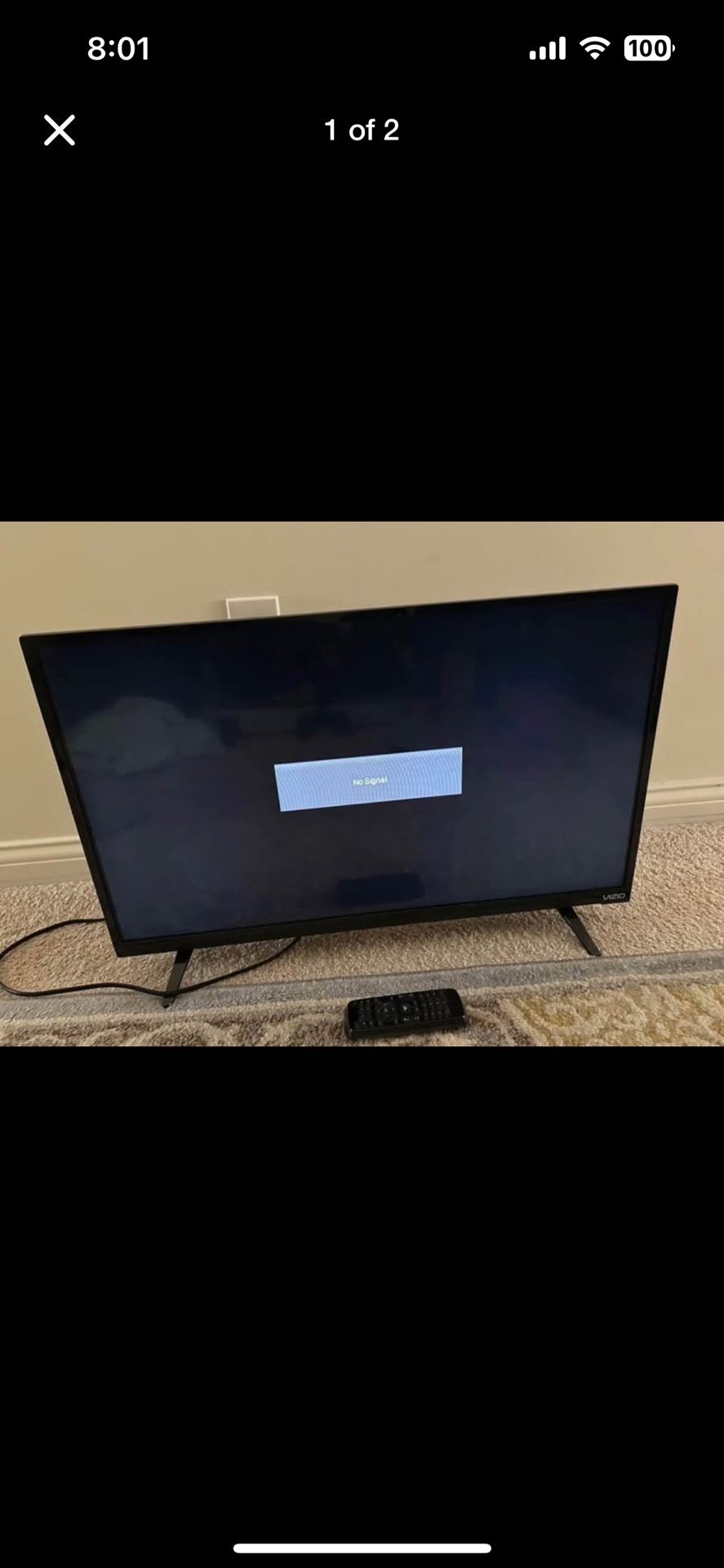 Vizio 32 flat screen inch tv with remote